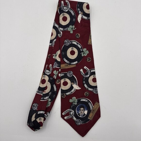 Elvis Presley Collections Mens Tie Good Luck Charm 100% Italian Silk Superba - Picture 6 of 8